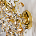 Бра золотого цвета с ветвями и прозрачными хрустальнымих подвесками Droplet Chandelier варинант исполнения - 6 | Loft Concept в Перми