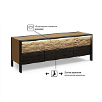 ТВ тумба 2 двери и 2 ящика с подсветкой на рельефном фасаде Warm Industrial варинант исполнения - 8 | Loft Concept в Перми