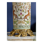 Ваза высокая из фарфора на бронзовом основании Turquoise Blooming Garden варинант исполнения - 7 | Loft Concept в Перми