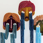 Вязаный Арт-Объект на стену из трех элементов Triptych варинант исполнения - 1 | Loft Concept в Перми