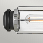Бра для ванных комнат горизонтальное с 2-мя прозрачным цилиндрическим плафонами на круглом основании Hinkley варинант исполнения - 6 | Loft Concept в Перми