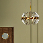 Люстра круглая с прозрачными элементами в форме полумесяца Crystal Crescent варинант исполнения - 5 | Loft Concept в Перми