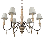 Люстра на металлическом основании с 6-ю белыми тканевыми абажурами Terrain варинант исполнения - 7 | Loft Concept в Перми