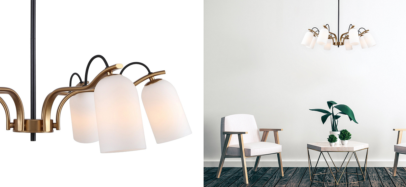 Люстра с белыми плафонами May-lily Люстра с белыми плафонами May-lily - Loft-Concept в Перми