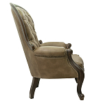 Кресло кожаное с мягкими подлокотниками на 4-х деревянных ножках Evelyn Classical Armchair варинант исполнения - 1 | Loft Concept в Перми