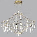 Люстра подвесная из металла с прозрачными подвесками из хрусталя Quasar 93 варинант исполнения - 6 | Loft Concept в Перми