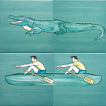 Плитка с узором Крокодил байдарочник варинант исполнения - 1 | Loft Concept в Перми