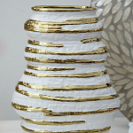 Ваза белая с рельефной поверхностью и золотыми полосами Vase Beehive варинант исполнения - 6 | Loft Concept в Перми