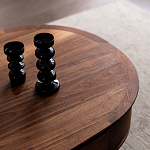 Кофейный стол овальный из дерева с 2-мя ящиками Coffee Walnut Table варинант исполнения - 4 | Loft Concept в Перми