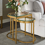 Комплект из 2-х приставных столиков на металлическом основании цвета латунь Ambassador варинант исполнения - 4 | Loft Concept в Перми