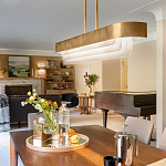 Люстра подвесная прямоугольная цвета латунь Kichler варинант исполнения - 6 | Loft Concept в Перми