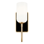  Бра с прямоугольным черным основанием и белым матовым цилиндрическим плафоном Kichler варинант исполнения - 10 | Loft Concept в Перми