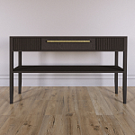 Дизайнерская Консоль с полкой и ящиком Primo Темный орех варинант исполнения - 1 | Loft Concept в Перми