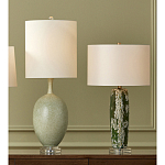 Настольная лампа керамическая с кремовым абажуром Scenic Column варинант исполнения - 6 | Loft Concept в Перми