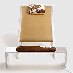 Дизайнерское кресло на металлическом каркасе с подставкой для ног Poltronova Mies Armchair варинант исполнения - 3 | Loft Concept в Перми