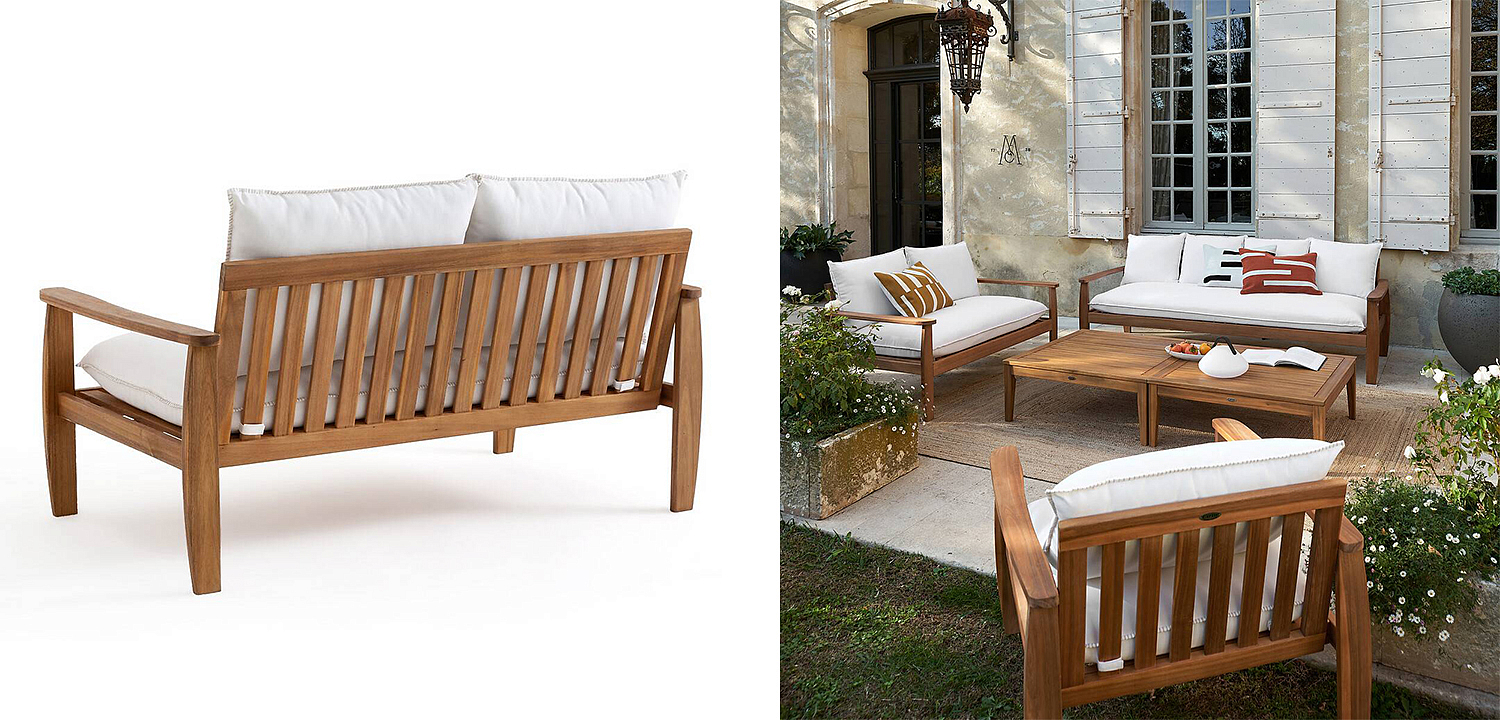 Уличный диван с деревянным каркасом Jensen Sofa Уличный диван с деревянным каркасом Jensen Sofa - Loft-Concept в Перми