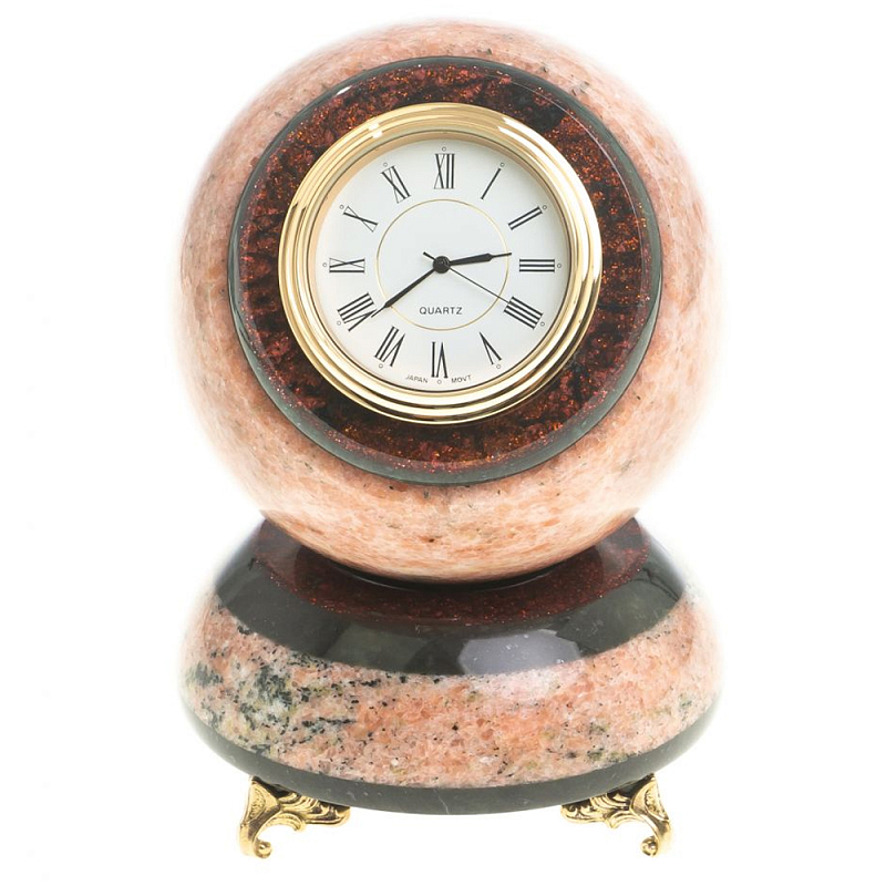 Часы настольные в виде шара из натурального камня Ball Stone Clock Зеленый Бронза Коричневый Черный Белый Коралловый Часы настольные в виде шара из натурального камня Ball Stone Clock Зеленый Бронза Коричневый Черный Белый Коралловый в Перми | Loft Concept