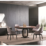 Обеденный стол круглый на чёрном фигурном основании Bosnia dinning table  варинант исполнения - 2 | Loft Concept в Перми