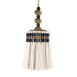 Подвесной светильник с подвесом из деревянных бусин и абажуром из кисточек Аmbiance варинант исполнения - 1 | Loft Concept в Перми