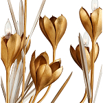 Люстра золотого цвета в виде цветков крокуса Hanging Flowers варинант исполнения - 1 | Loft Concept в Перми