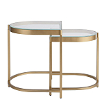 Комплект из 2-х приставных столиков на металлическом основании цвета латунь Ambassador варинант исполнения - 2 | Loft Concept в Перми