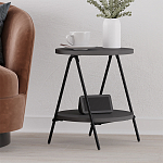 Стол приставной с 2-мя круглыми столешницами цвета антрацит ESSEL SIDE TABLE ANTHRACITE варинант исполнения - 5 | Loft Concept в Перми