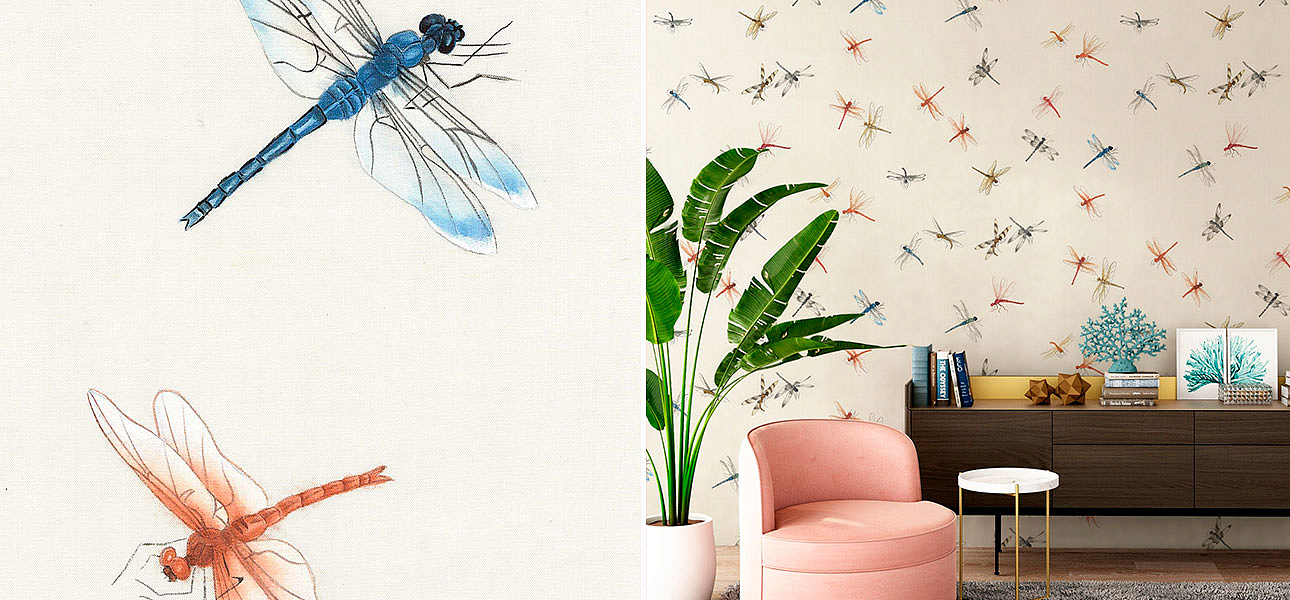 Обои ручная роспись Dragonflies Обои ручная роспись Dragonflies - Loft-Concept в Перми