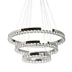 Люстра с тремя кольцами цвета хром и прозрачными хрустальными шарами по периметру Sacramento Transparent Balls Chandelier варинант исполнения - 1 | Loft Concept в Перми