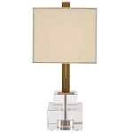 Настольная лампа прямоугольная на прозрачном основании Charm and Luxury варинант исполнения - 3 | Loft Concept в Перми