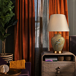 Настольная лампа бежевая с изображением птиц Slip Away варинант исполнения - 5 | Loft Concept в Перми