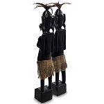 Комплект из 2-х деревянных статуэток Asmat Wooden Statuettes Black варинант исполнения - 2 | Loft Concept в Перми