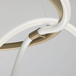 Люстра подвесная круглая золотого цвета с белыми изогнутыми световыми линиями Luke Lampco Tracer Lamp варинант исполнения - 7 | Loft Concept в Перми