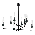 Люстра с 8-ю плафонами в форме стеклянных трубок и мраморных декоративных элементов Montreal варинант исполнения - 4 | Loft Concept в Перми