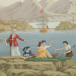 Обои ручная роспись Views of Italy Aurore варинант исполнения - 1 | Loft Concept в Перми