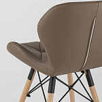 Стул с коричневым сиденьем из экокожи JEROEN варинант исполнения - 6 | Loft Concept в Перми