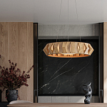 Люстра круглая из толстых деревянных реек Wooden Slats варинант исполнения - 4 | Loft Concept в Перми