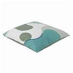 Подушка декоративная хлопковая мятного цвета с абстрактным принтом Elysian Flow Breeze варинант исполнения - 1 | Loft Concept в Перми