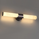 Бра с вытянутым цилиндрическим плафоном из белого алебастра на круглом основании Темная Латунь Cryptocrystalline Stone варинант исполнения - 2 | Loft Concept в Перми