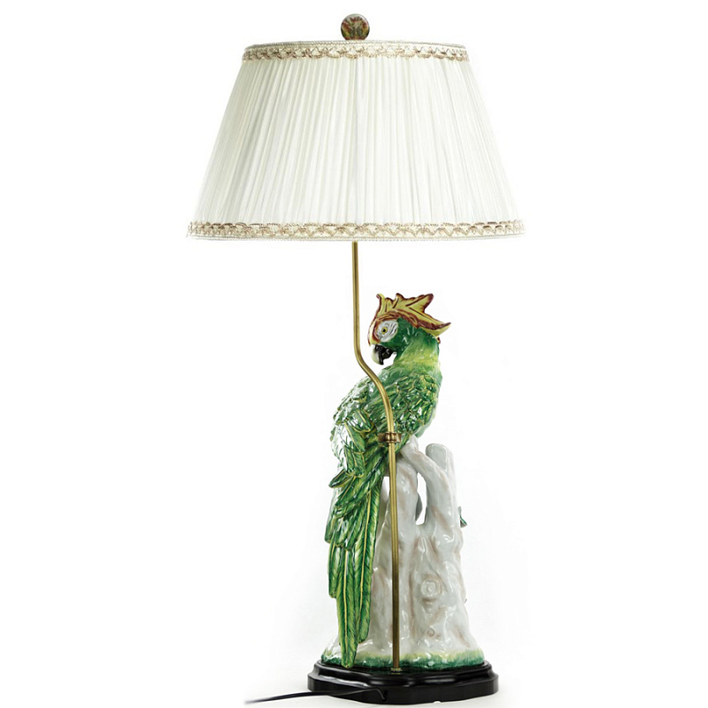 Настольная лампа Green Parrot Lamp Белый Зеленый Настольная лампа Green Parrot Lamp Белый Зеленый в Перми | Loft Concept
