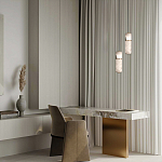 Подвесной светильник с цилиндрическим плафоном из белого алебастра Cryptocrystalline Stone варинант исполнения - 9 | Loft Concept в Перми