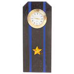 Часы погон подарочные настольные Авиация ВМФ из натурального камня Змеевик Military Clock варинант исполнения - 10 | Loft Concept в Перми