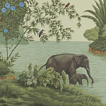 Обои ручная роспись River Scenes of Bengal Verdoyant варинант исполнения - 1 | Loft Concept в Перми