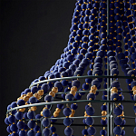 Люстра каплевидной формы декорированная синими и золотыми бусинами Blue Beads варинант исполнения - 3 | Loft Concept в Перми