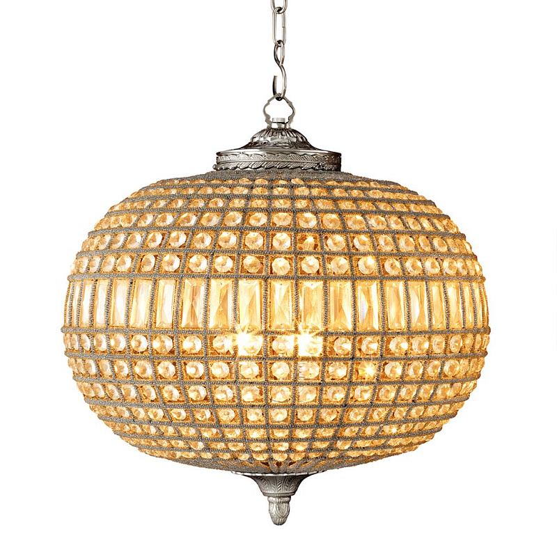 Люстра Chandelier Kasbah Oval M Nickel Прозрачное Стекло Никель Люстра Chandelier Kasbah Oval M Nickel Прозрачное Стекло Никель в Перми | Loft Concept