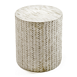 Приставной круглый столик инкрустация костью Bone Inlaid Round  Stool варинант исполнения - 2 | Loft Concept в Перми