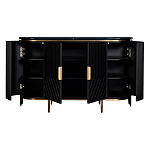 Комод черный округлой формы с рельефным фасадом Black Cut варинант исполнения - 2 | Loft Concept в Перми