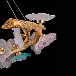 Люстра круглая на золотом каркасе с цветочным декором Miscellaneous herbs варинант исполнения - 4 | Loft Concept в Перми