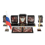 Настольный письменный набор из креноида и змеевика на бронзовых ножках Marble Accessory варинант исполнения - 1 | Loft Concept в Перми