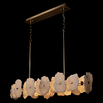 Люстра подвесная линейная с текстурированными мраморными элементами Marble square варинант исполнения - 4 | Loft Concept в Перми