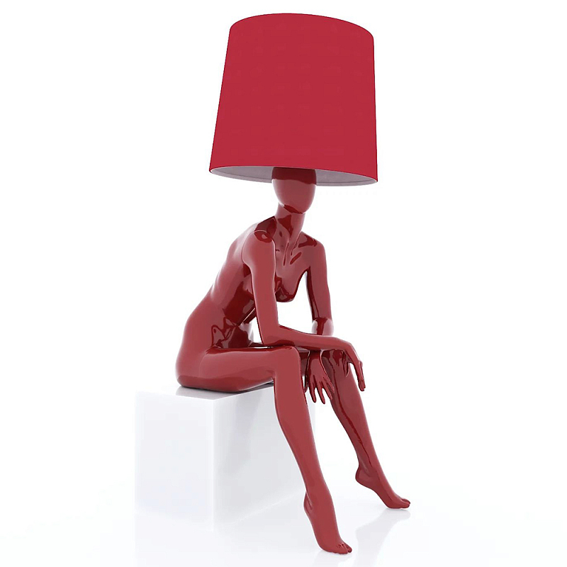 Лампа MANNEQUIN LAMP с абажуром девушка на кресле Глянцевый черный Черный матовый Глянцевый белый Белый матовый Серый Золотой Красный Шампань в Перми | Loft Concept 